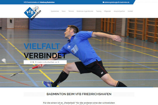 Neue Website Badmintonabteilung VfB Friedrichshafen